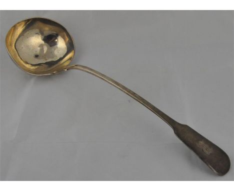 A large William IV silver ladle, by Robert Hennell II, London 1832, fiddle pattern, length 34cm. (232.7g)&nbsp;
