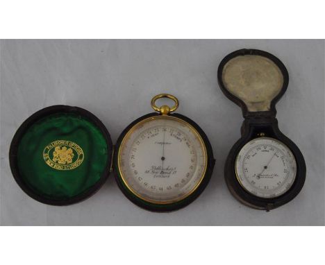 A J Lancaster &amp;&nbsp;Son, Birmingham&nbsp;pocket combination mercurial barometer, compass and altimeter scale, late 19th 