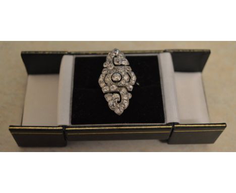 18ct gold Art Deco diamond ring, diamonds approx 1.5ct  size R