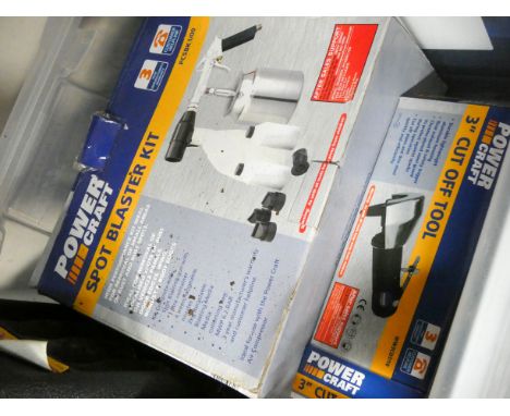 Three chisel sets, a power craft spot blaster kit and cut off tool 