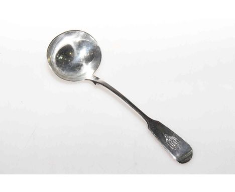 Victorian silver sauce ladle, Williams Bros, Exeter 1857
