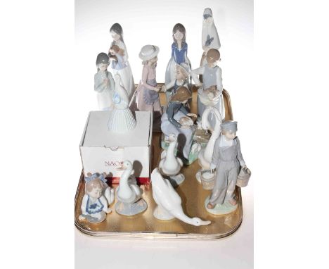 Collection of Nao and Lladro figures