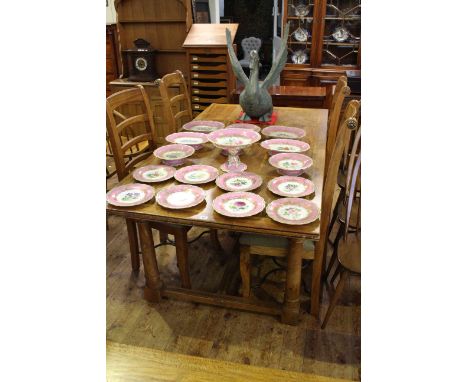 Barker & Stonehouse Flagstone rectangular dining table and four ladder back chairs (table 190cm long)
