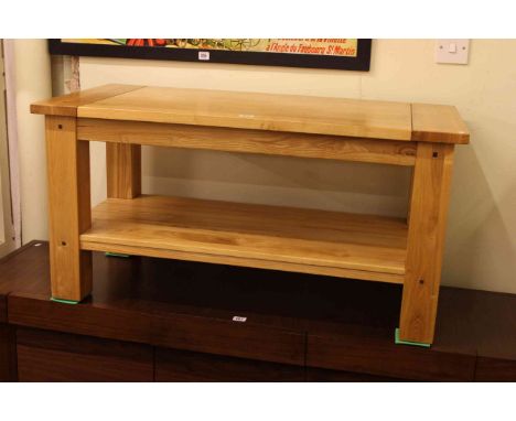 Light oak two tier rectangular coffee table