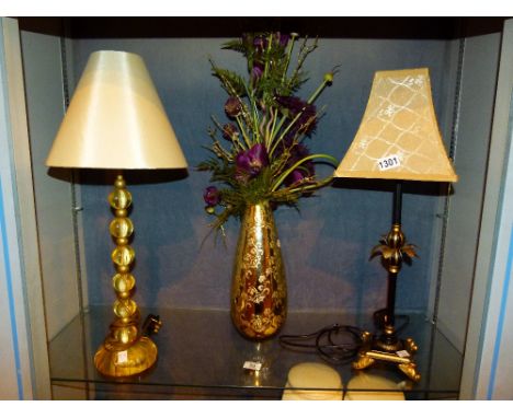 Ceramic decorative vase and two table lamps