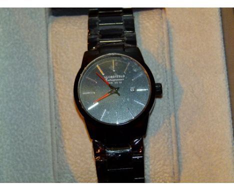Ladies Globenfeld Entrepreneur wristwatch on black ceramic bracelet