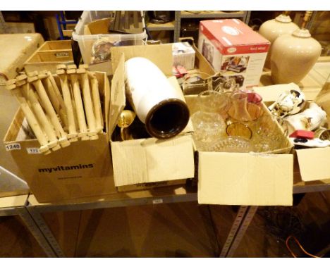 Four boxes of mixed glass, ceramic and associated household items
