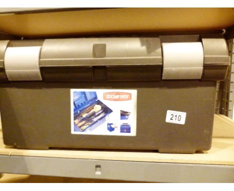 Toolbox containing knitting equipment
