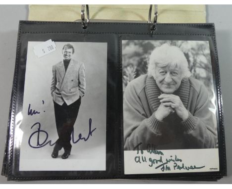 A Ring Binder Containing Autographs and Signed Photos TV, Radio, Film and Stage Stars to Include John Pertwee, Philip Schofie