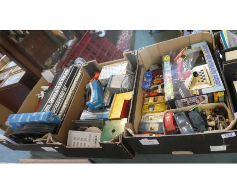 Three Boxes of Vintage Scalextric to include Racing Cars, Track, Accessories, Auto Start, Controllers Etc 