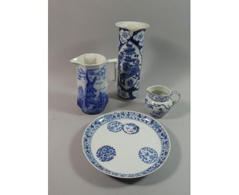 A Collection of Blue and White Ceramics to Include a 19th Century Chinese Plate with Six Character Mark to Base (AF), a Chine