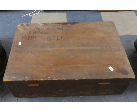 A Wooden Box Containing Tools Inscribed Sgt Austerberry, Royal Military Police, Egypt 