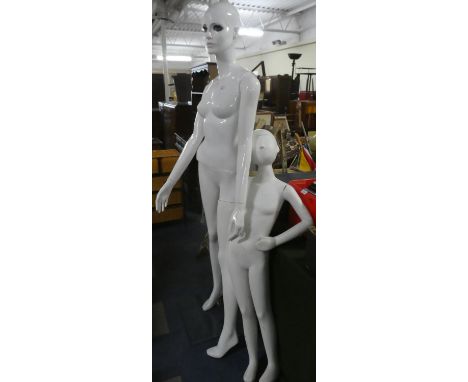 A Collection of Various Mannequin Parts, Lady and Child 