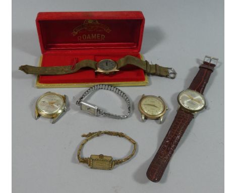 A Collection of Various Vintage Ladies and Gents Wrist Watches, All AF also Roamer Box 