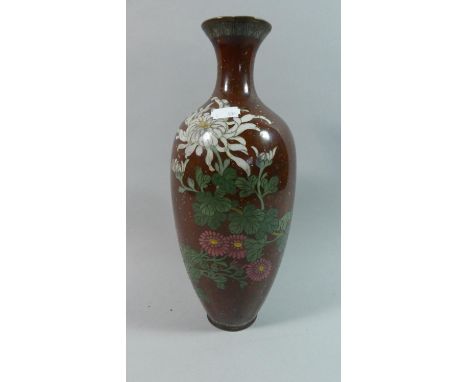 A Japanese Cloisonne Vase with Floral Decoration, Loss to Some Enamel, 32.5cm High 