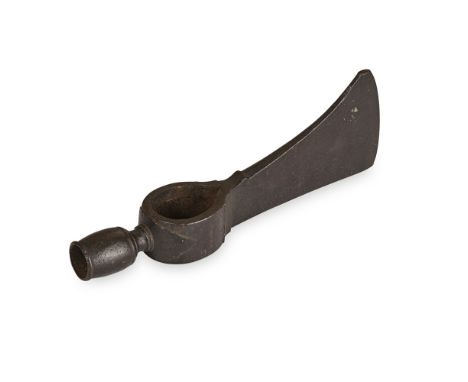INDIAN IRON PIPE TOMAHAWK HEAD  23.5cm wide Provenance:  Collection of the late Donald MacKenzie