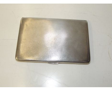 Silver engine turned cigarette case, rectangular form, Birmingham, 1945, 8.5cm x 13cm, weight 188 grams