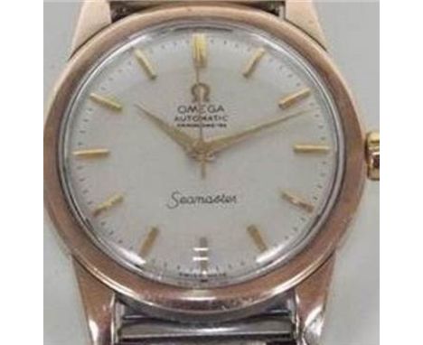Omega Seamaster automatic chronometer circa 1950. Gold on chrome case.Currently ticking but not tested for time accuracy. Goo