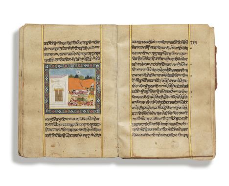 A Hindu illustrated manuscript written in gurmukhi script, with 18 paintings North India, perhaps Punjab, 19th Centurygurmukh