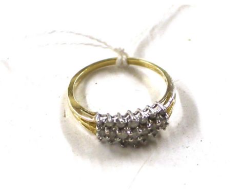 A 9ct gold white stone set ring