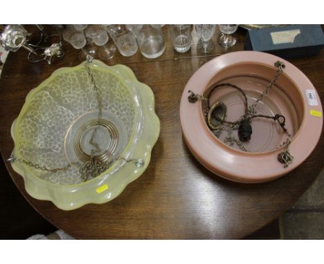 Two glass light shades 