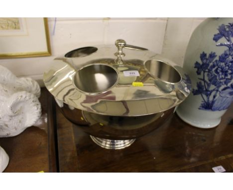 An Art Deco style chrome wine cooler