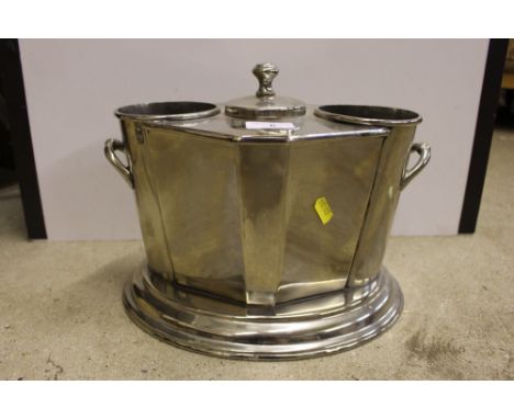 An Art Deco style chrome plated wine cooler