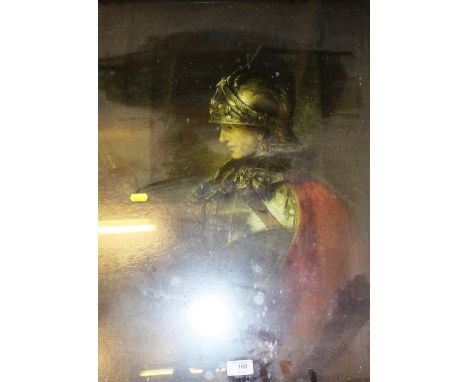 After Rembrandt, coloured print 'A Young Warrior'