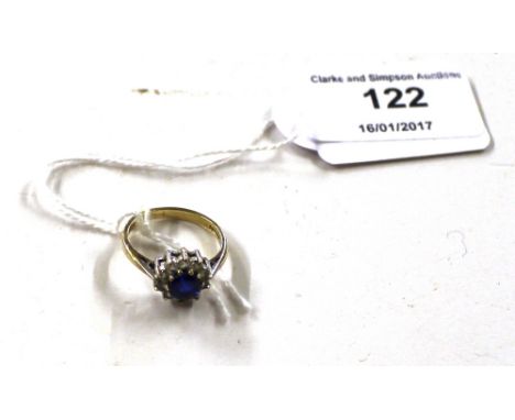 A 9ct gold sapphire set ring