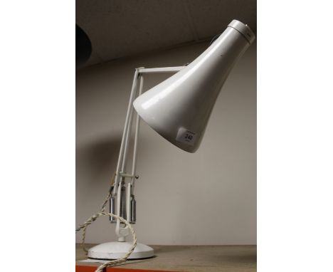 A LARGE VINTAGE ENAMELLED ANGLE POISE LAMP