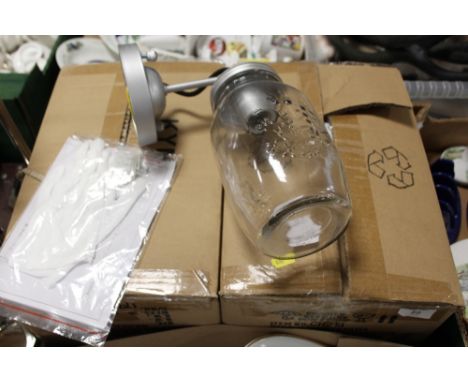 TWO BOXED JAR SHAPED WALL LIGHT FITTINGS