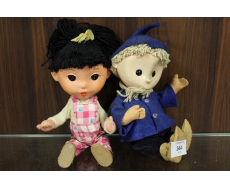 A VINTAGE MID 20TH CENTURY GERMAN SAND MAN DOLL TOGETHER WITH ANOTHER (2)