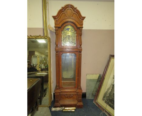 A RIDGEWAY MOON ROLLER TRIPLE CHIMING GRANDFATHER CLOCK OF LARGE PROPORTIONS, CHIMES MARKED WHITTINGTON ST. MICHAEL &amp; WES