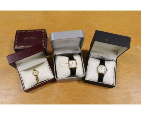 THREE BOXED ROTARY WATCHES WITH PAPERWORK