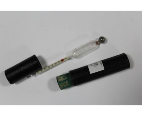 A CASED ALLEN AND HANBURYS MERCURY THERMOMETER 
