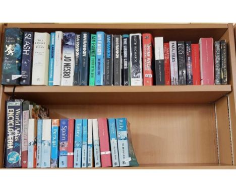 SHELF OF HARDBACK BOOKS & A PART SHELF OF PAPER BACKS