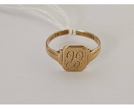 9ct SIGNET RING, 1.8g