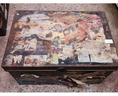 SMALL VINTAGE TIN TRUNK