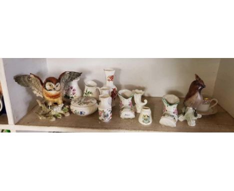 SHELF OF AYNSLEY CHINAWARE ETC