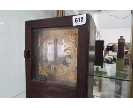 A Junghams soft wood cased mantle clock gong striking, circa 1920's.