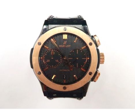 A Hublot Classic Fusion Automatic Chrono, 45mm, Ceramic King Gold watch, model number 521.CO.1780.RX, the signed textured dia