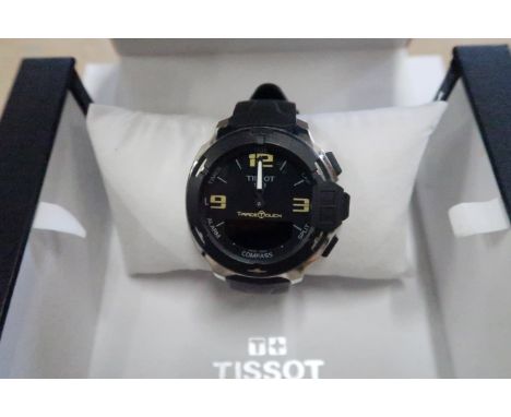 A Tissot T-Race Touch wristwatch, the signed dial with Arabic numbers 3, 9 and 12, with screen to the lower dial, signed stai