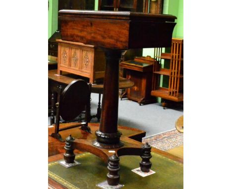 A Regency mahogany caddy on stand 