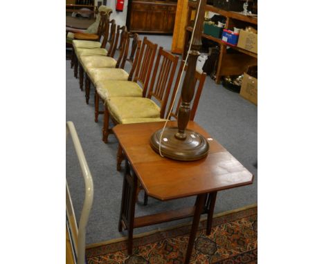 A set of four late Victorian carved rosewood drawing room chairs, Mundos Bentwood chair, small mahogany drop leaf table and a