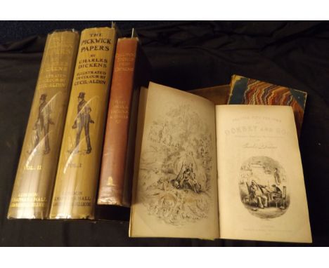 CHARLES DICKENS: 4 titles: THE MYSTERY OF EDWIN DROOD, illustrated S L Fildes, London, Chapman & Hall, 1870, 1st edition in b