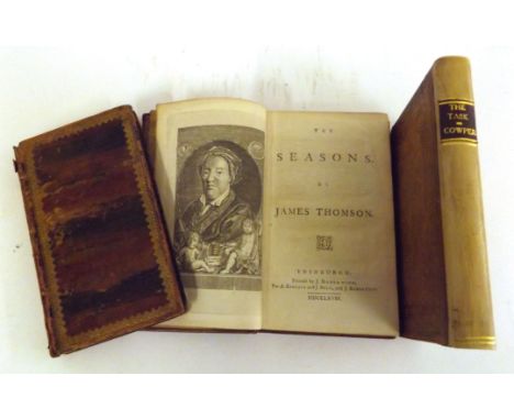 JAMES THOMSON: THE SEASONS, Edinburgh 1768, engraved portrait frontispiece, 4 engraved plates, duo decimo, old calf worn plus