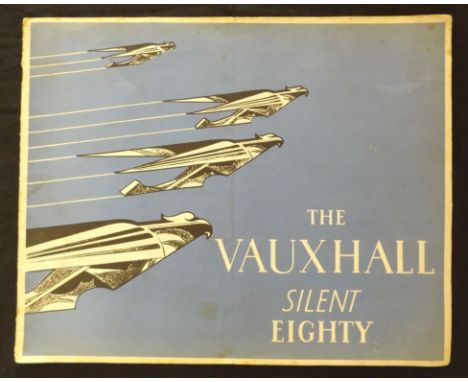 VAUXHALL MOTORS LTD: THE VAUXHALL SILENT EIGHTY, catalogue, [1931], coloured illustrations of various models, oblong, folio, 