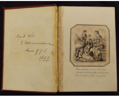 GFS, a late 19th century album containing 22 mounted humorous pen and ink sketches on linen, mainly captioned in the artist's