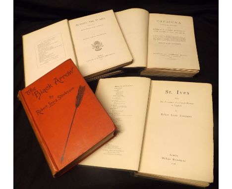ROBERT LOUIS STEVENSON, 4 titles: THE BLACK ARROW, London, 1888, 1st edition, 1st issue, 20pp adverts at end dated 5g.7.88, o