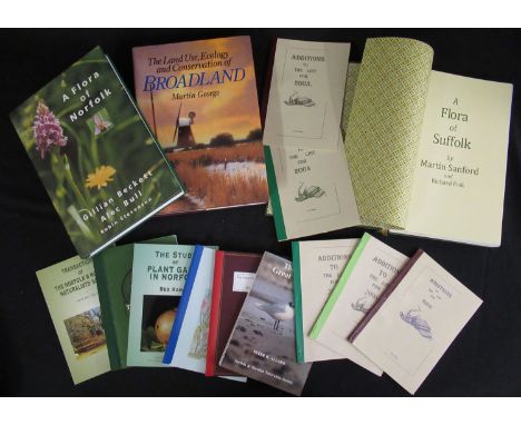MARTIN SANFORD AND RICHARD FISK: A FLORA OF SUFFOLK, 2010, 1st edition, original pictorial laminated boards plus GILLIAN BECK